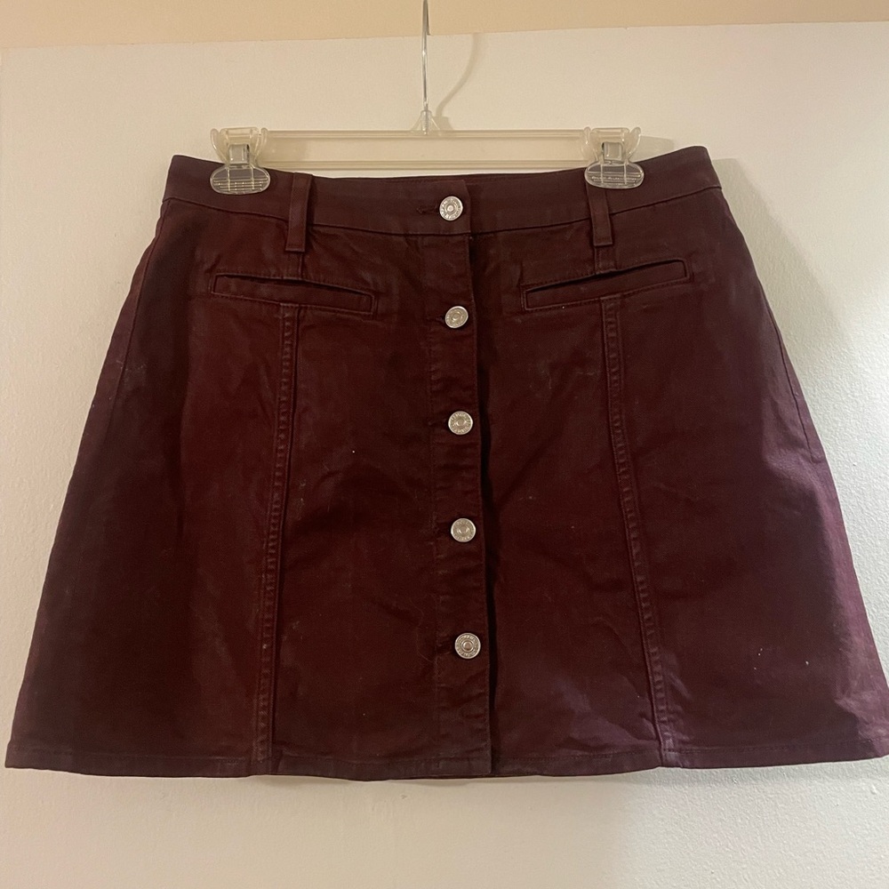 Maroon 7 for all mankind button down denim skirt